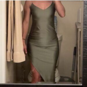 MAsymmetrical Olive Dress